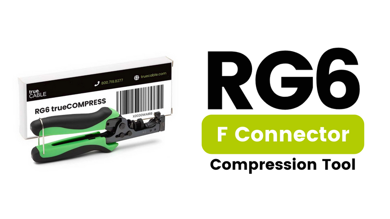 trueCABLE F Connector Compression Tool, Adjustable for RG6, RG 6 Quad Shield, & RG59 F-Connectors, Coax Cable Crimper