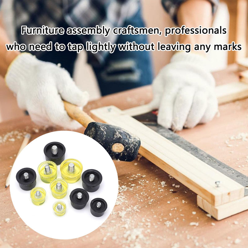 [Australia - AusPower] - Multipurpose 25mm/30mm/35mm/40mm/45mm Rubber Hammer Heads Replacement Set for Hammer Installation Repair 