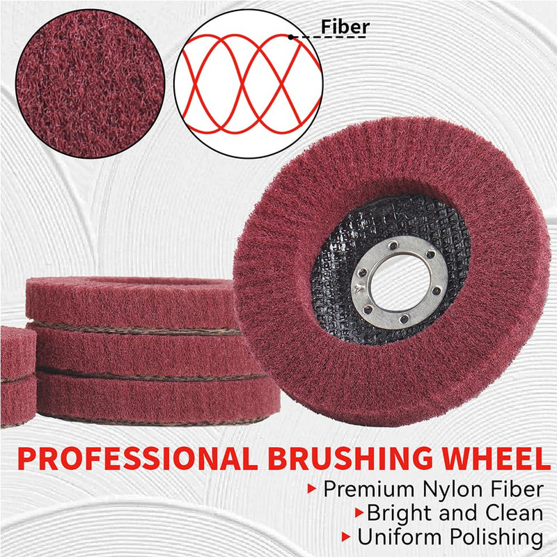 [Australia - AusPower] - 10Pack 180 & 320 Grit Non-Scratch Scour Flap Disc 4 1/2 Inch Angle Grinder Scouring Pads Paint Rust Remover Wire Brush Polishing Wheel Sanding Disc for Metal Wood 