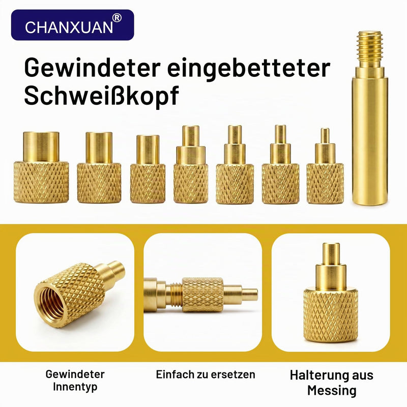 7 x Soldering Tips + 1 x Soldering Iron Adapter, Soldering Iron Tips Melting Aid Set | For Ruthex thread inserts 900M/T18 melting thread M2/M2.5/M3/M4/M5/M6/M8