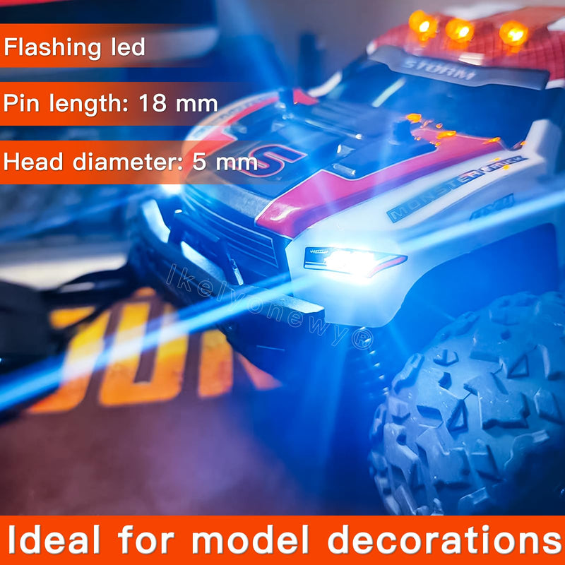 [Australia - AusPower] - 5mm Flickering led Lights for Models Mini LED Lamps Flicker Micro Lights Emitting Diode Assortment Kit Red, Yellow, Green, Blue, White(40 of Each Colour 200 Pieces in Total) 