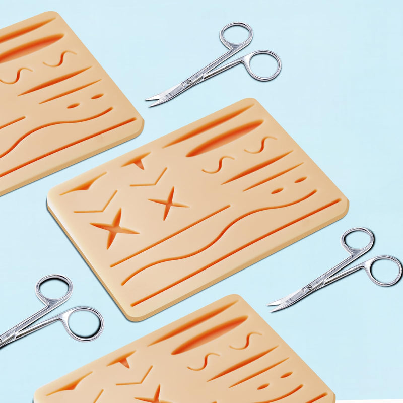 [Australia - AusPower] - 3 Pcs Suture Pad 3 Layer Suture Practice Pad with Wounds Suture Practice Kit, Hard to Rip, Tear or Break for Medical and Vet Students Veterinarian Nurses Training and Practice 