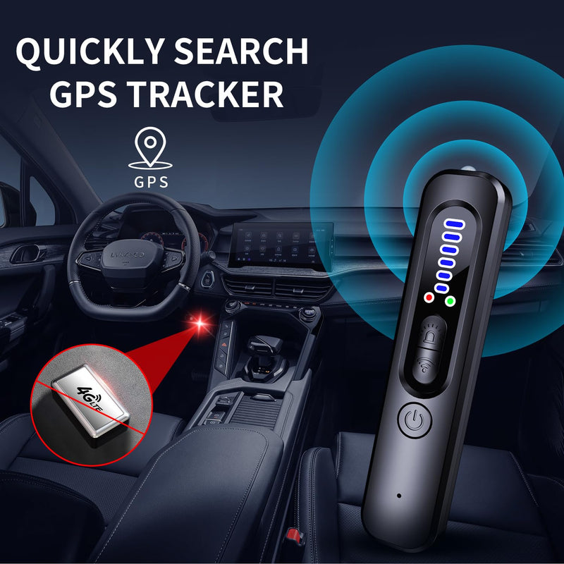 [Australia - AusPower] - Hidden Camera Detector - Anti Spy/Car GPS Tracker/RF Signal/Bug Sweeper/Hidden Devices/Listening Device Detector - Portable Bug Finder for Office Car Hotel Travel Indoor Outdoor Use 