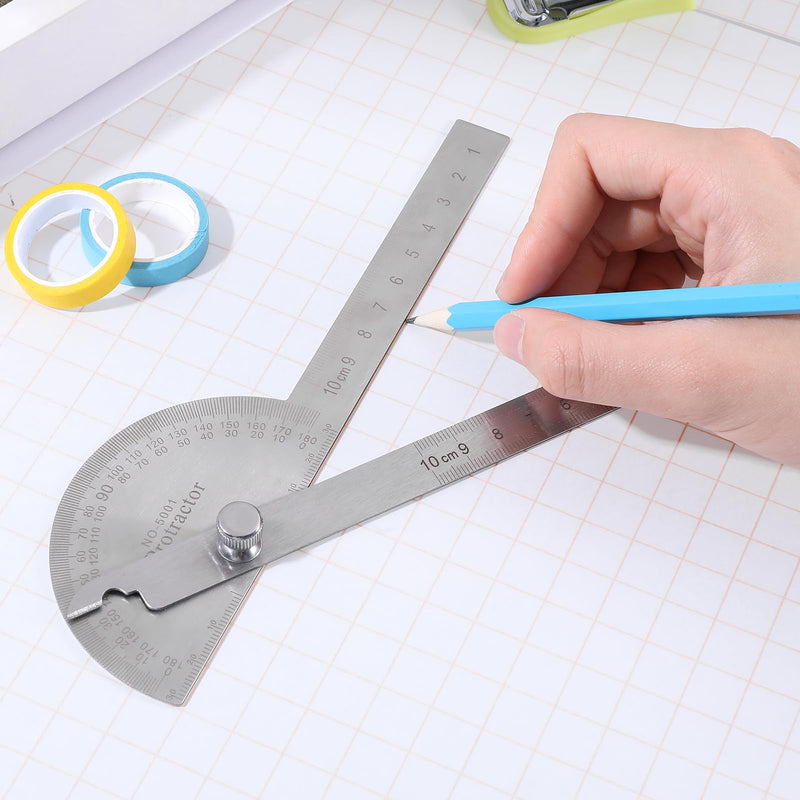 [Australia - AusPower] - YUXIANLB Professional Protractor Stainless Steel Precision Angle Finder 360° Adjustable with Scale Protractor Ruler for Carpenters Wood Crafts Construction DIY High Quality Measuring Tool 