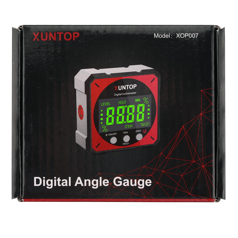 [Australia - AusPower] - USB Charging Digital Level Box Angle Finder with Laser (Level 2), 4-Side Strong Magnetic Angle Gauge IP54 Waterproof Inclinometer Level, Saving time and Effort Hanging Decorations-Gray Gray 