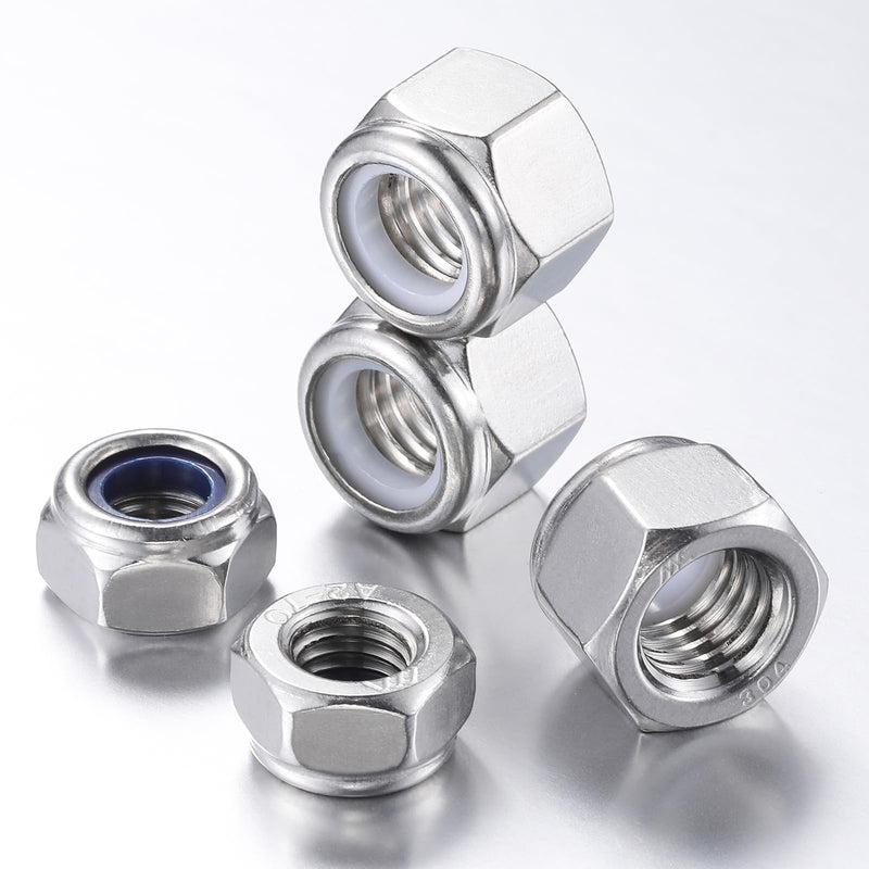 [Australia - AusPower] - Wensilon(50pcs) M6 Self Clinching Nuts 304 Stainless Steel Self-Lock Nylon Inserted Hex Lock Nuts 50 