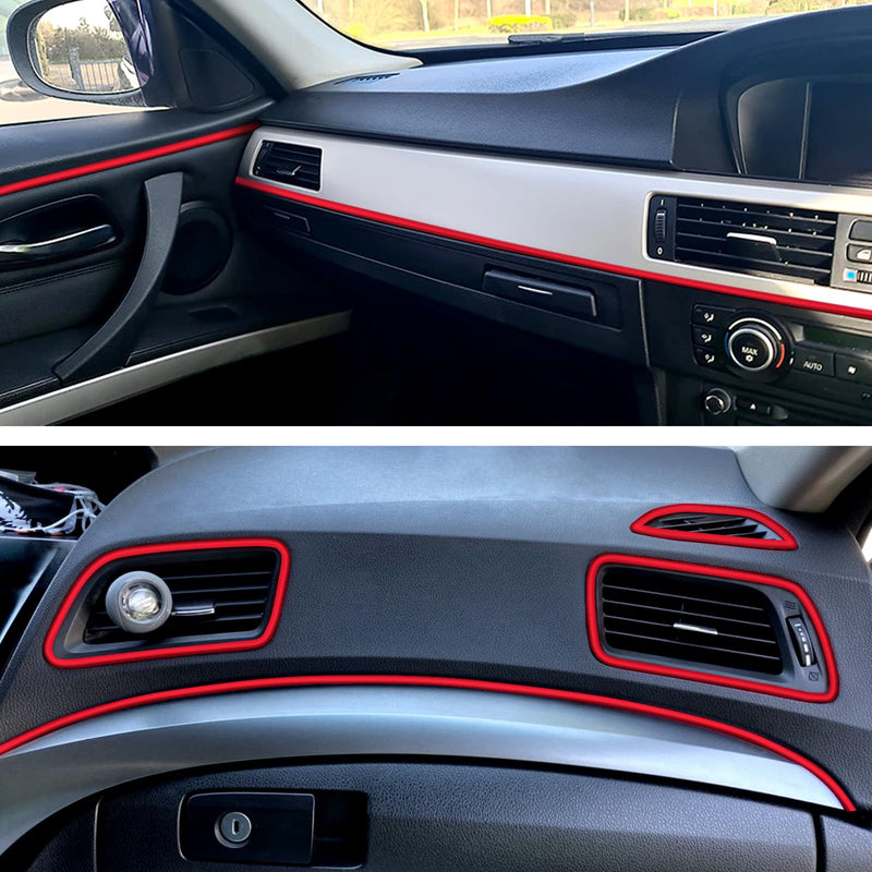 Spurtar 2 Rolls x 33Ft Car Pinstriping Tape Red & 16.4ft/5M Car Interior Trim Strips Red