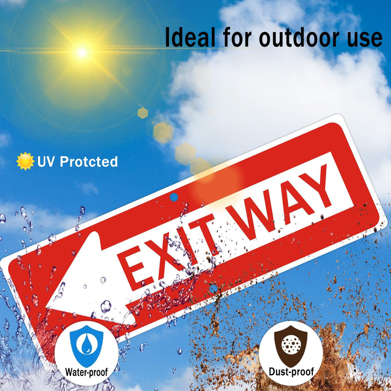 Exit Way Signs with Arrows, 18x6 Inches, Red and White, Reflective Aluminum, Left and Right Direction, 2-Pack red and white - Left and Right Exit