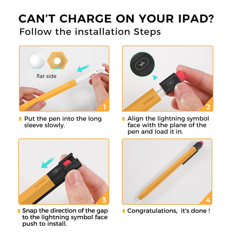 [Australia - AusPower] - iPencil Case Sleeve Silicone Protective Cover Perfect Grip Skin Classic Design with Sturdy Clip Compatible with Apple Pencil 2nd Generation (Classic) 