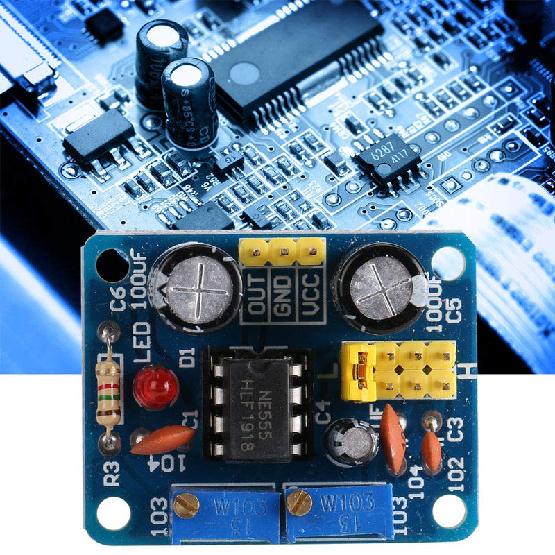 Hyuduo NE555 Pulse Rate Generator Module 5-15V DC Rectangular Signal Generator with LED Display Adjustable Duty Cycle 2.9 x 3.6 cm for Electronics Projects