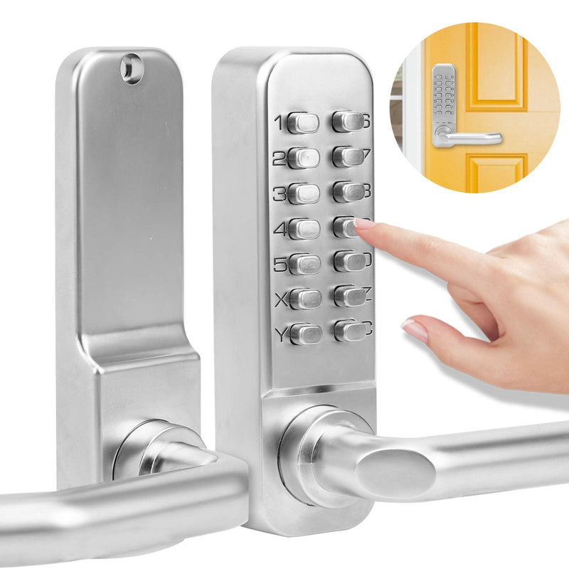[Australia - AusPower] - Smart Mechanical Door Lock, Digital Password Entry Non Power Anti Theft Home Access, Keypad Keyless Entry Contemporary Residential Electronic Lever Lock 