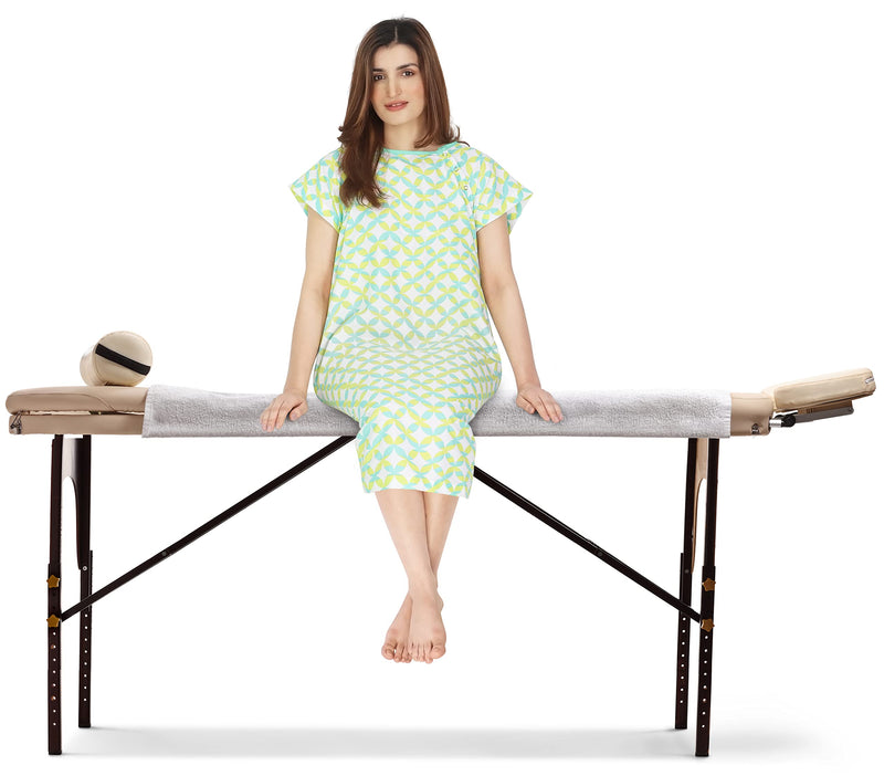 [Australia - AusPower] - NY Threads Women's Hospital Gown Soft and Stylish Patient Gown 2XLarge-3XLarge Waves - Lime 