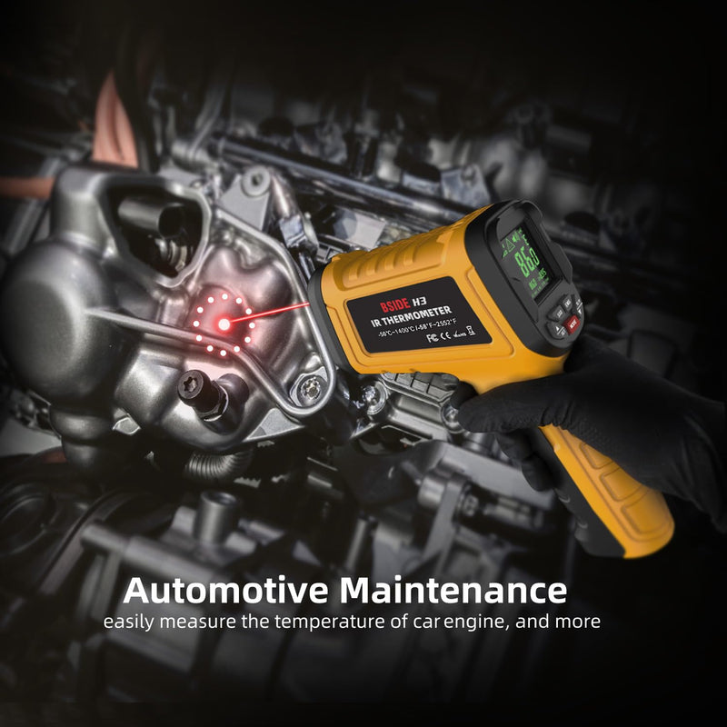 [Australia - AusPower] - BSIDE High Temp Infrared Thermometer Gun -58℉~2552℉(-50℃~1400℃), D:S=50:1, High Temperature IR Laser Pyrometer Non-Contact Color LCD Thermometer for HVAC Furnace Industry Forge Casting Metallurgy H3 (-58℉~2552℉) 