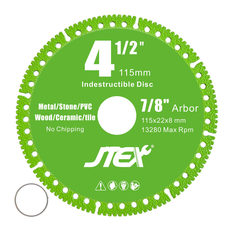 [Australia - AusPower] - Indestructible Disc for Angle Grinder with 4-1/2 Inch Diameter, 7/8" Arbor, Multifunctional Diamond Cutting Blade for Metal, Stone, Wood, Tile, Concrete, PVC Pipes(3-Pack) 