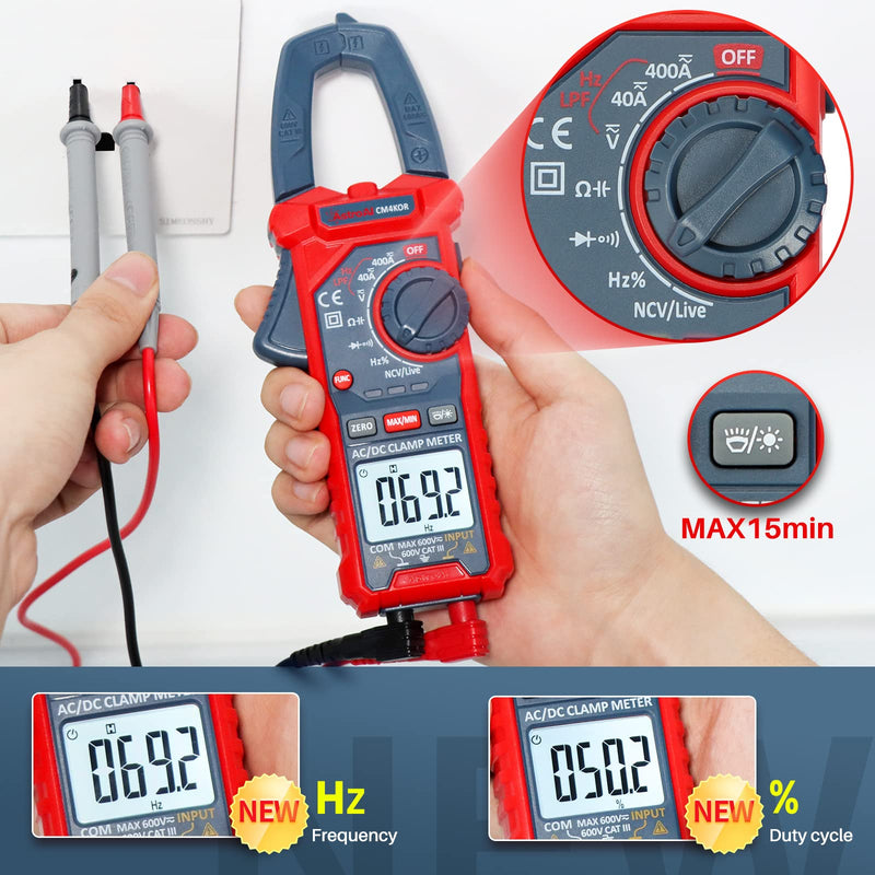 [Australia - AusPower] - Voltage Tester with Screwdriver Non-Contact Dual Range AC 12V/70V-1000V and Clamp Meter 4000 Counts 
