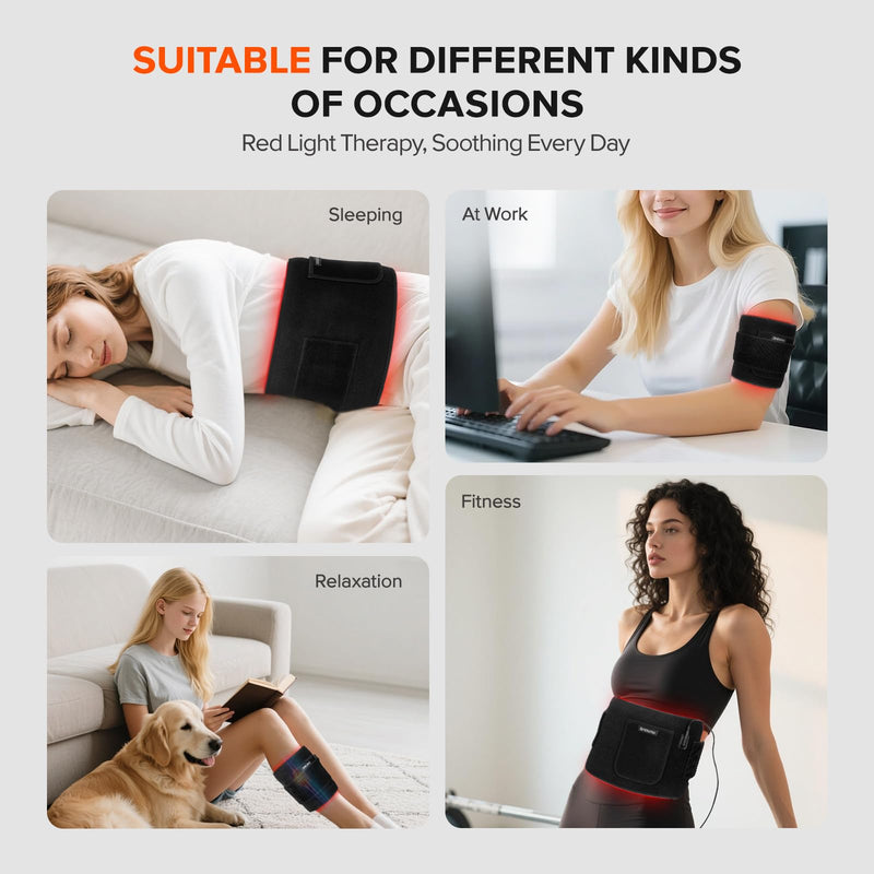 [Australia - AusPower] - Red Light Therapy for Body, 19.6'' x 8.6'' Near Infrared Light Therapy Pad with 3-in-1 Chip 120 LEDs Bead with Timer Remote Control, 660nm & 850nm Therapy Belt Wrap for Muscle Pain Relief 