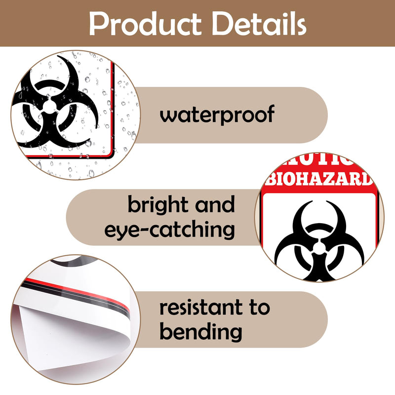 10PCS Biohazard Stickers Sign Decals Biohazard Warning Sign for Labs Self-Adhesive Vinyl Toxic Waste Sticker for Labs Hospitals Factories and Industrial Use Warning Stickers for Lab 4 X 5.4 In