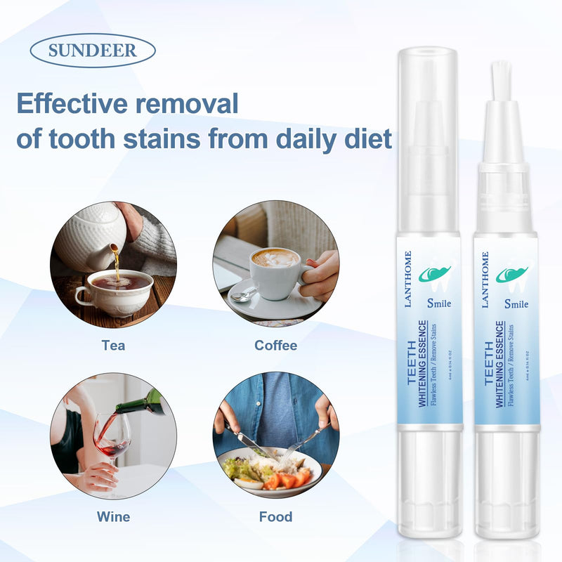 [Australia - AusPower] - Teeth Whitening Essence Pen - 3pcs, Reduces Yellowing & Cleans Teeth Stains for Family Travel 