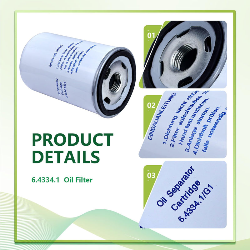 [Australia - AusPower] - 6.4334.1 KAYIQIN Oil Separator Cartridge Compatible with Kaeser Air Compressor, Replacement Filter 6.4334.1/G1 6.4334.0 