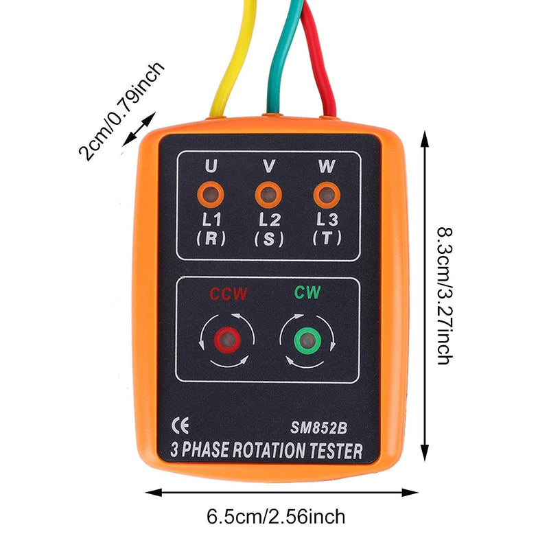 RUIZHI Rotary Field Meter 3 Phase Tester AC60V~600V | Rotary field meter with crocodile clips and buzzer tester shows suitable for high voltage devices