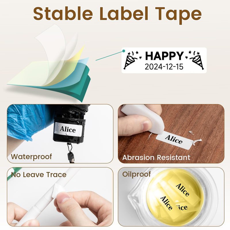 Phomemo Label Maker, D30 Bluetooth Mini Label Maker Machine, Small Portable Thermal Printer Rechargeable for Home School Classroom Teacher Supplies Office Labeler Wide Format Plotter Printers White