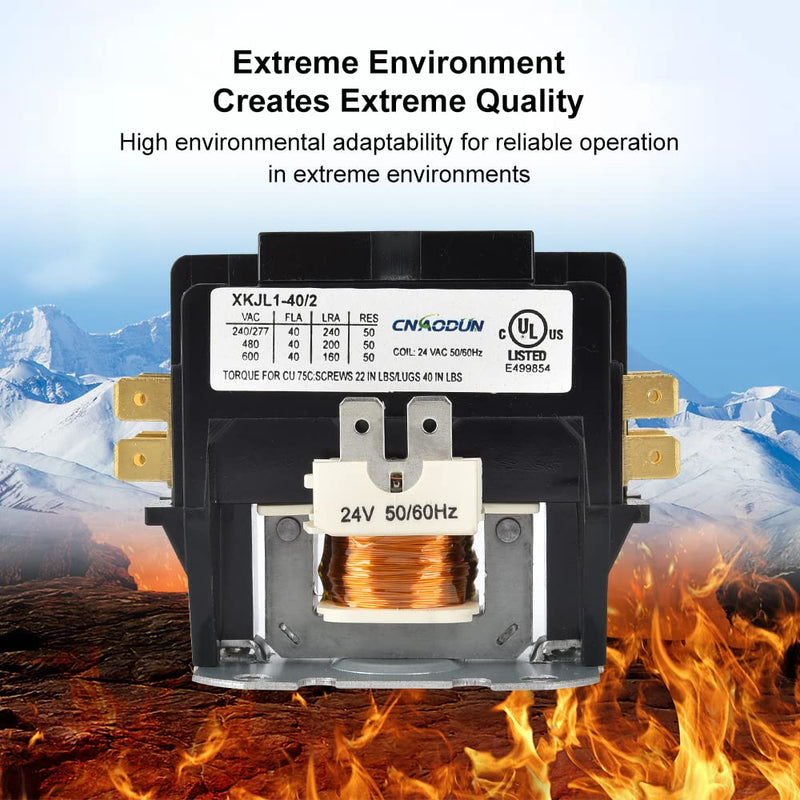 [Australia - AusPower] - HVAC Contactor Air Conditioner Contactor 2 Pole 40 Amp 24V Coil Compatible with Condenser,Compressor,Air Conditioner,Refrigeration Systems,Heat Pump 2P 40A 24V 
