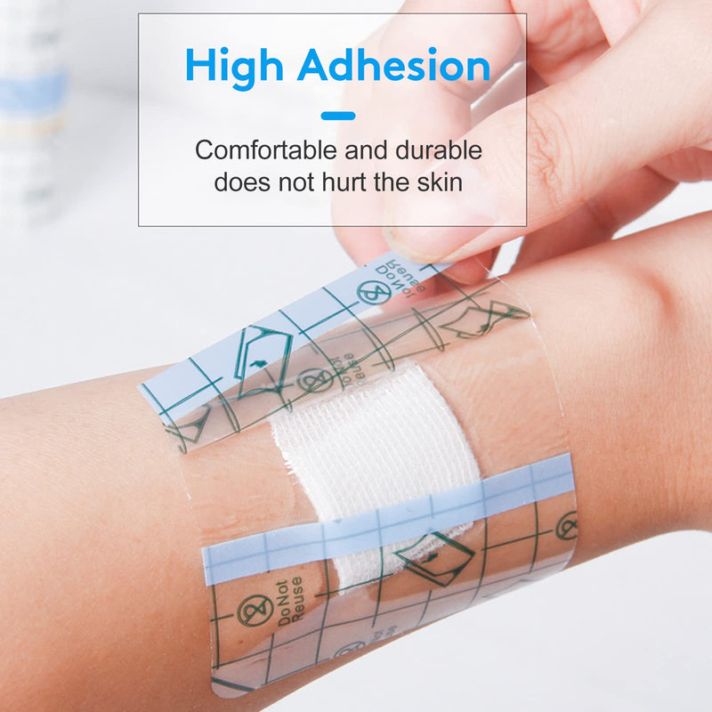 9 Rolls Waterproof Bandages, 3 Sizes Transparent Film Dressing, Clear Adhesive Bandages, Shower Shield Dressing Tape for Shower Tattoos(3 Sizes)