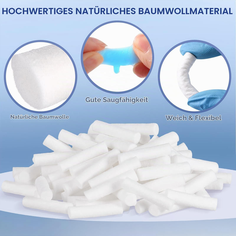 Healifty Pack of 250 Nosebleed Stoppers Dental Cotton Rolls Made of Natural Cotton with High Absorbency for Children and Adults