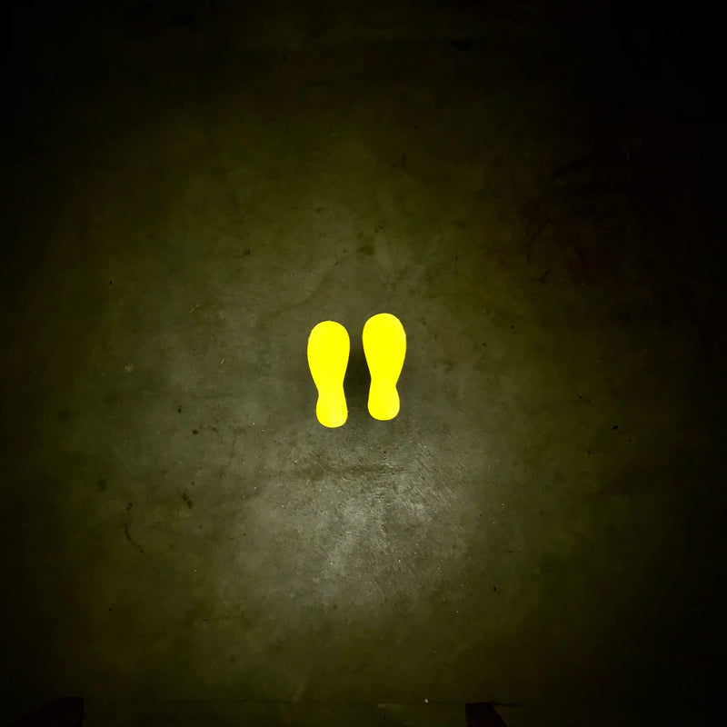 [Australia - AusPower] - TRADESAFE Footprint Cutouts Anti-Slip Floor Stickers - 10 Pairs Foot Placement Stickers, Peel and Stick Adhesive Vinyl Foot Print Decals, ANSI-Compliant, 10 Inches Size 