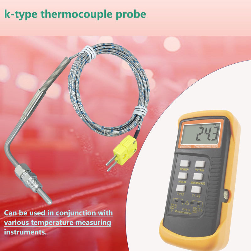 [Australia - AusPower] - K-Type thermocouple Probe 1/8 NPT Thread Compression Adjustable Length Temperature Detection Range -100 °F to 2200 °F 