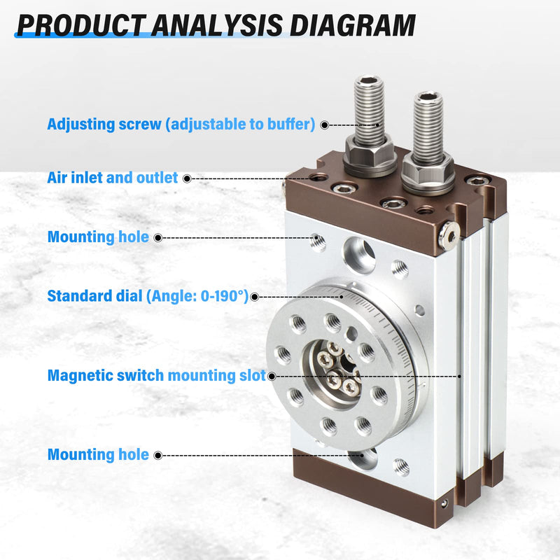 [Australia - AusPower] - TAILONZ PNEUMATIC Pneumatic Rotary Rotary 180 Degrees Cylinder Gear Type Three Position Rotating Pendulum Table Cylinder MSQB-10A 