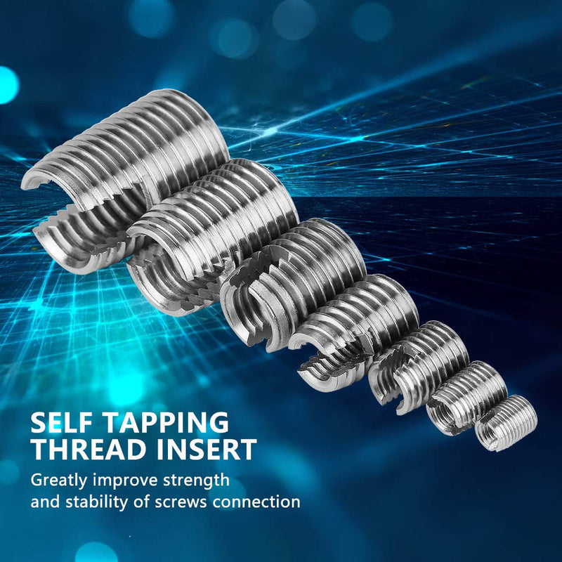 [Australia - AusPower] - 50Pcs 302 Stainless Steel Inner Thread Self Tapping Thread Inserts Set Thread Reinforce Repair Tool threaded inserts for metal thread inserts for metal 