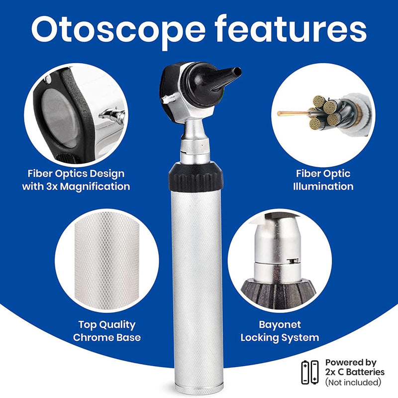 [Australia - AusPower] - Zyrev Combo Otoscope Oph Set - Multi-Function Otoscope/Opthalmoscope for Ear & Eye Examination with Portable Carry Case, Sight Chart & Replacement Tips (1st Edition) 1st Edition 