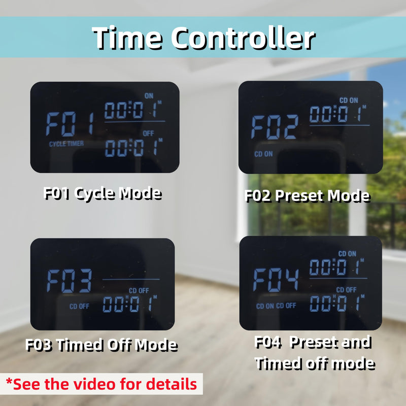 [Australia - AusPower] - Digital Temperature Controller, Plug in Thermostat Outlet, 1800W 15A 6 Modes Temperature Heating Cooling Controller Socket for Indoor, Reptiles, Greenhouse 