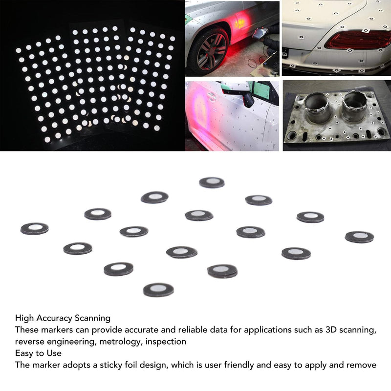 Hyuduo High Reflective 3D Scanning Markers Magnetic Targets 6mm OD 150pcs Reusable Strong Adhesive PET Film for Automotive Aerospace Metrology Inspection
