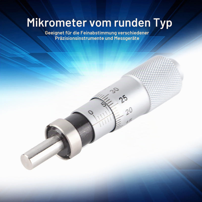 0-13mm Micrometer Head, Metal Inner Micrometer, Inner Diameter Measuring Tool for Fine Tuning Various Accuracy Instruments (Flat Head with Nut)