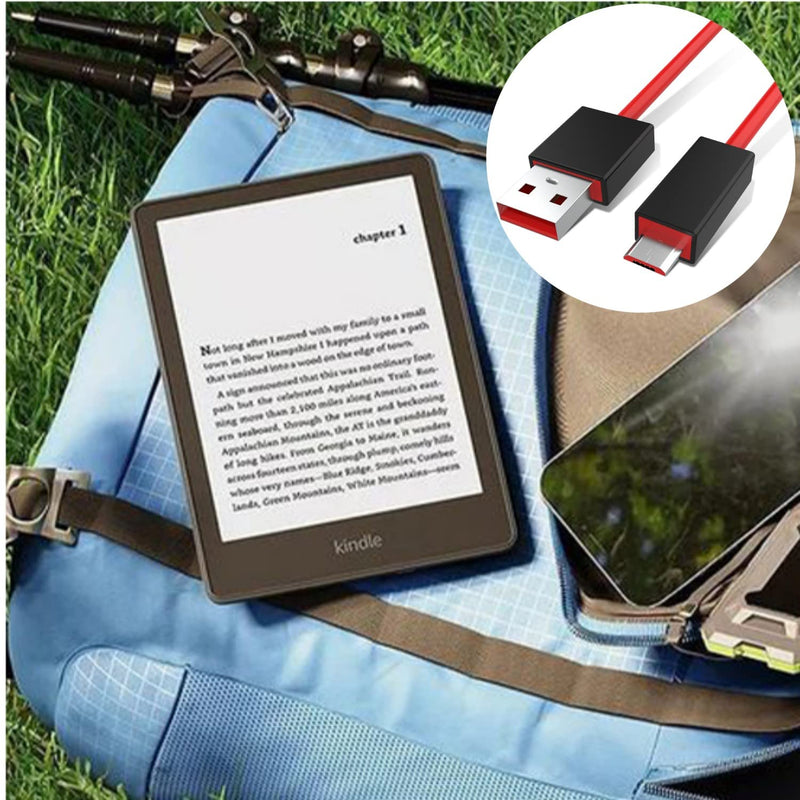 [Australia - AusPower] - Saipomor Micro USB Charging Cord Charger Cable Compatible with Kindle Fire Tablets(Fire 1st-8th Gen), Kindle E-Readers(3rd-10th Gen), Kindle Paperwhite2/3/4 and Kindle Oasis2-3ft Black&Red 