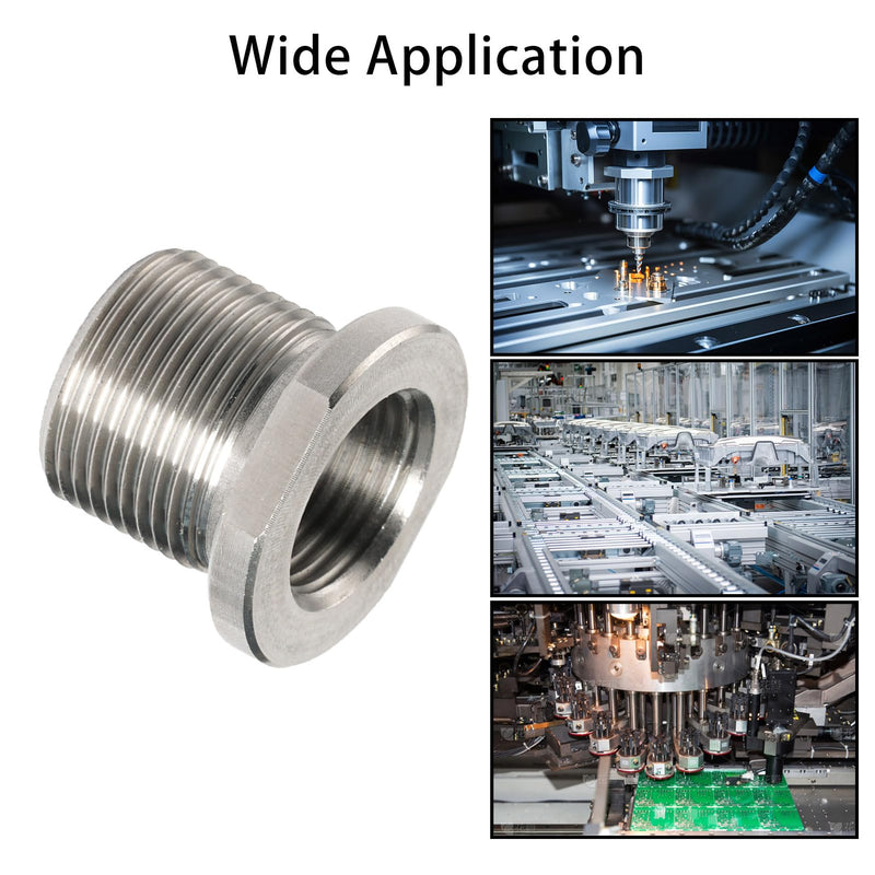 [Australia - AusPower] - 2 Pack Thread Adapters and Washers?1/2x28 to 5/8x24 Stainless Steel Thread Protector with Rubber Washer (Silver) Silver 
