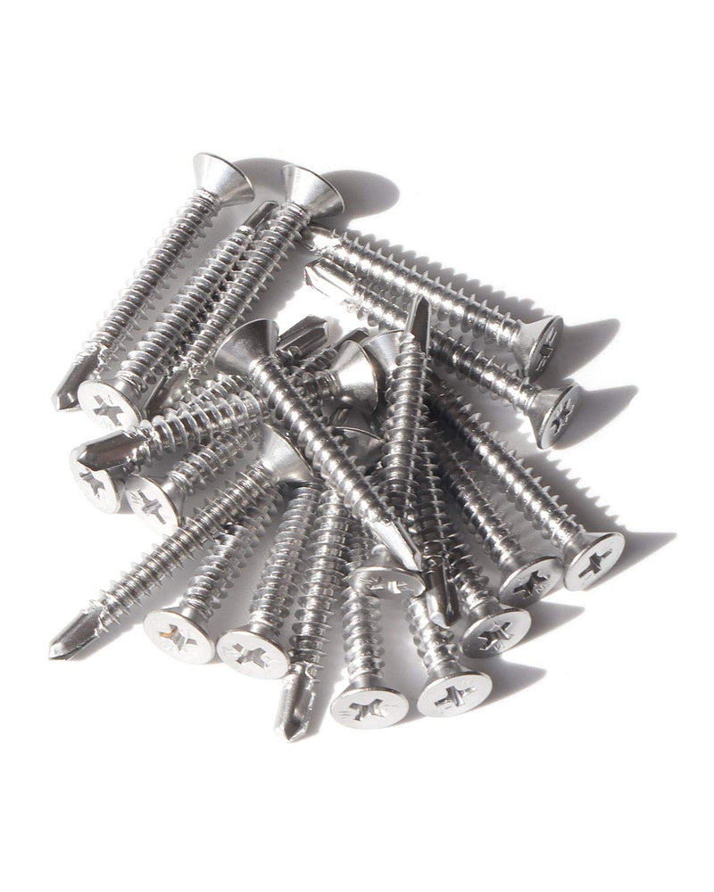 [Australia - AusPower] - Stainless Steel Sheet Metal Screws #12 x 1-1/2 Inch 25pcs, Self Drilling Flat Head Phillips Stainless Steel 410 Screws Standard Thread Teks Screws for Wood to Metal Stud by IMSCREWS #12 x 1-1/2" 25 