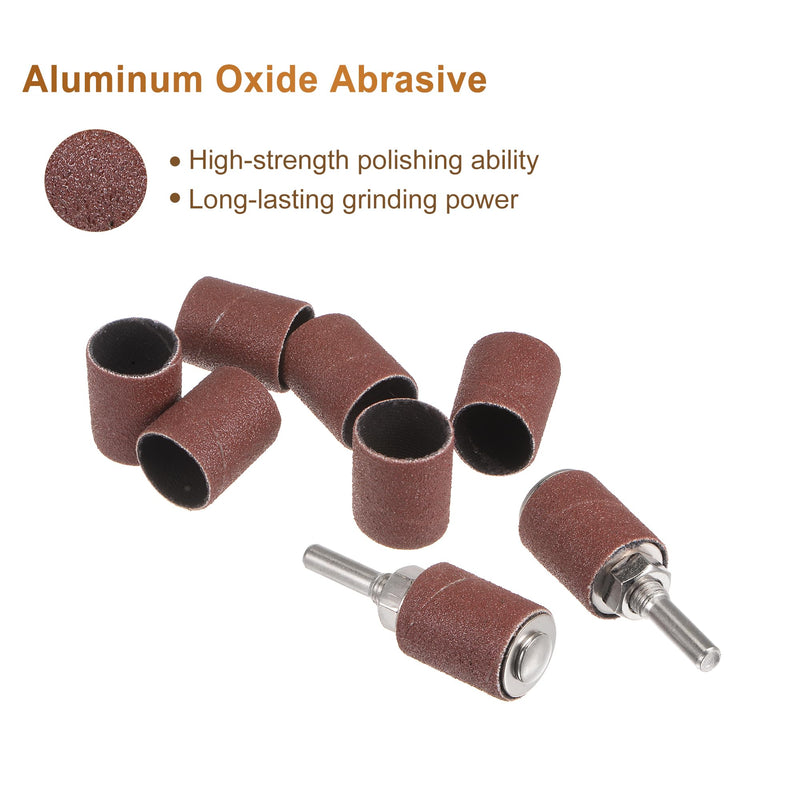 [Australia - AusPower] - uxcell 30 Pcs 3/4 Inch Sanding Sleeves Sandpaper Set 120 Grit with 2 Pcs 0.79 Inch Drum Mandrels for Rotary Tools 