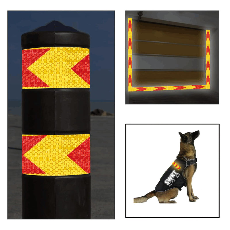 [Australia - AusPower] - 2" x 30 FT Reflective Tape Outdoor Waterproof Red & Fluorescent Yellow Reflective Tape Heavy Duty Strong Adhesive Hazard Caution Safety Warning Tape Reflector Conspicuity Tape for Trailer 2IN x 30FT 