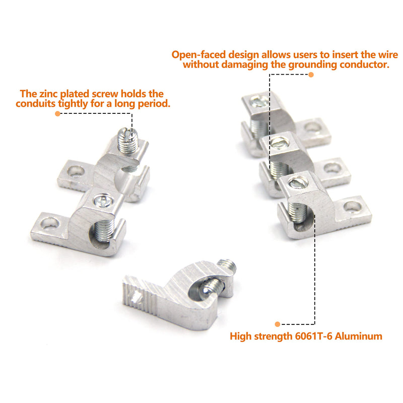 [Australia - AusPower] - ISPINNER 6pcs Aluminum Lay-in Lug, AWG 14-4 Copper Conductor Lay-in Connector for Grounding and Bonding 6 
