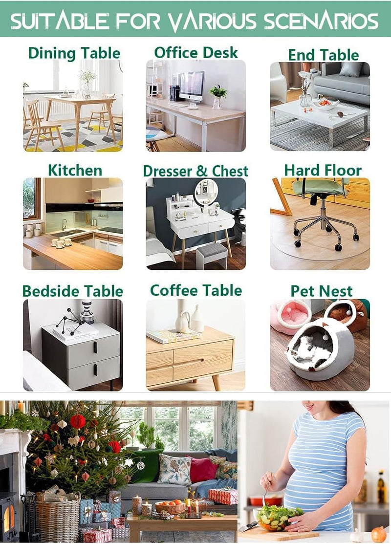 16X32 Inches Clear Office Desk Pad Mat Blotter Vinyl Table Cover Wood Furniture Screen Protection Plastic Tablecloths Coffee Table Protetcor Cover Mat Cabinet Kitchen Countertop Pad Crystal 16 X 32 Inch New Version Clear 1.5mm