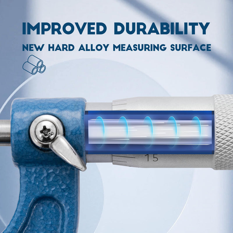 [Australia - AusPower] - Dasqua Outside Micrometer, 0-1" Range, 0.0001" Accuracy Industrial Tools, Carbide-Tipped, Stainless Steel Precision Machinist Tools Mechanical 0-1" 