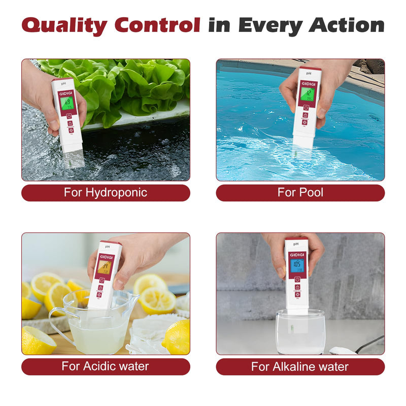 [Australia - AusPower] - Digital pH Tester Meter with pH Calibration Solution 