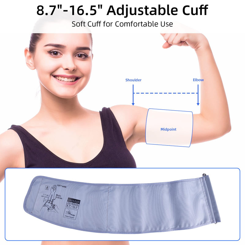 [Australia - AusPower] - Automatic Blood Pressure Monitor: X8 Digital Blood Pressure Machine Upper arm for Home use with Adjustable BP Cuff(8.7-16.5") - Large Backlit Display (Black) 