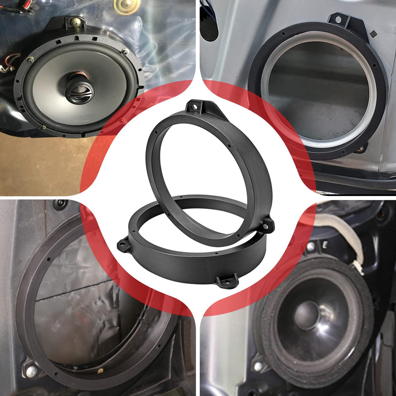 [Australia - AusPower] - RED WOLF Front Door Speaker Adapter 6.5 Inch for Select 2008-2020 Subaru Forester Impreza Outback WRX/STI Install 6-1/2" Aftermarket Audio Speaker Spacer Ring Bracket 2 PCS 