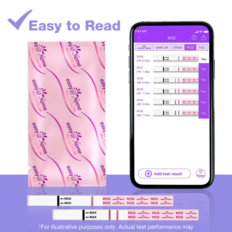 Easy@Home Pregnancy Test Strips: 50 Pack HCG Test Strips - Early Detection Bulk Pregnancy Tests Kit | EZW1-S:50 50 Count (Pack of 1)