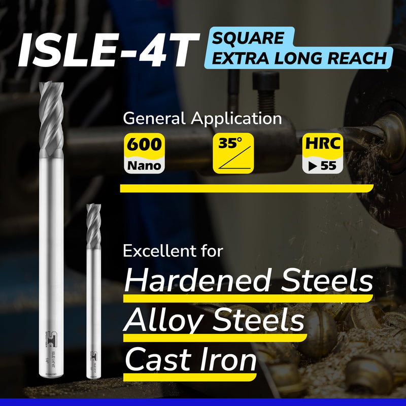 [Australia - AusPower] - SPEED TIGER Micrograin Carbide Square End Mill Extra Long Reach - 4 Flute - ISLE5/16"4T (1 Pieces, 5/16") - for Milling Alloy Steels, Hardened Steel, Metal & More – for DIYers & Professionals 1 5/16 in 