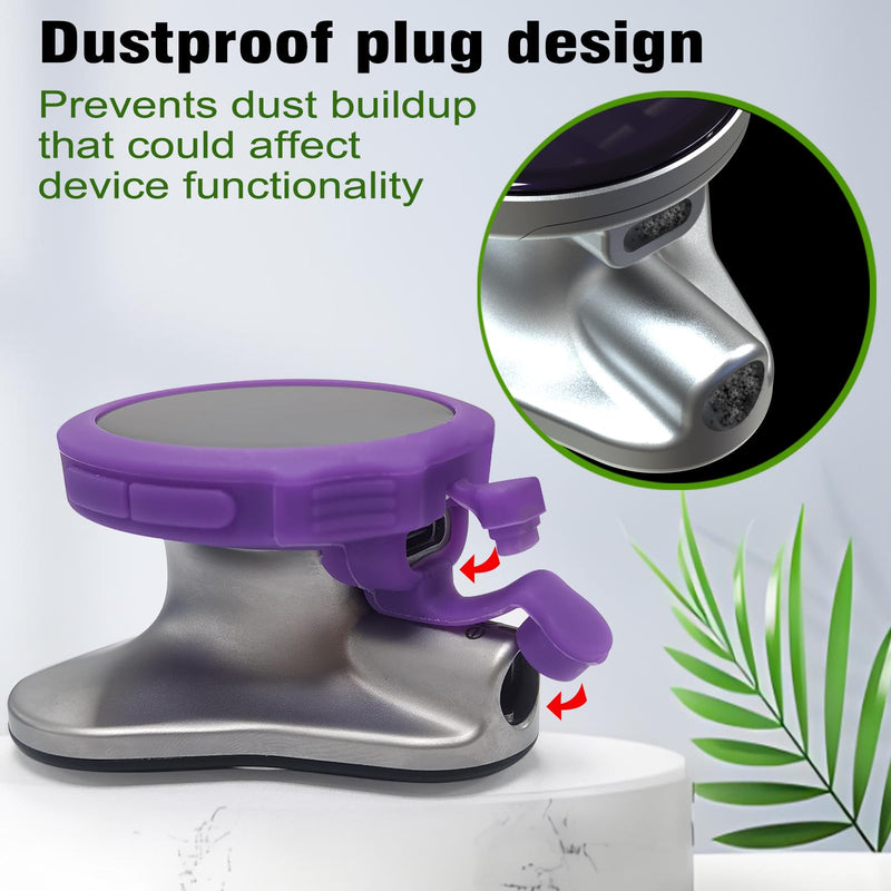 [Australia - AusPower] - 3 Pack Silicone Protective Cover and 6 Pack Ear Tips Replacement Accessories for EKO CORE 500™ Digital Stethoscope, Dustproof Plug Design Prevents Dust from Entering The Device's Interface (Purple) Lavender purple series 